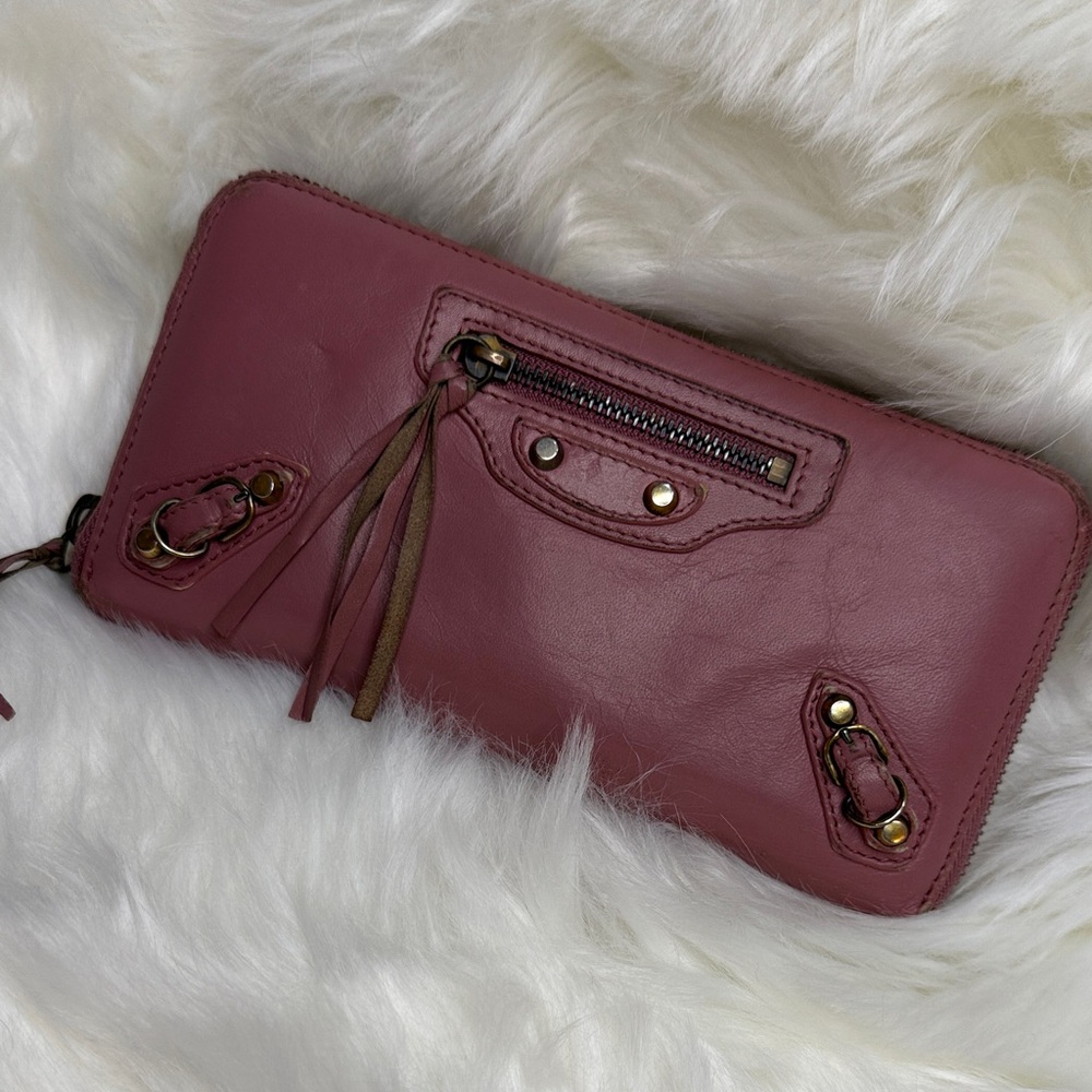 Balenciaga Mauve Leather Wallet